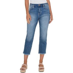 Liverpool Women's Liv High-Rise Non Skinny with Fray Hem Denim Jean 25"