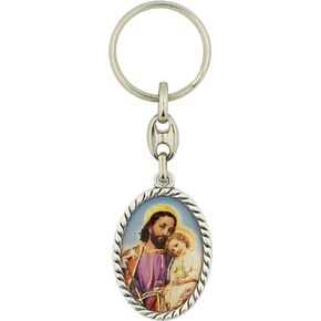 Saint Joseph and Jesus Keychain | Celebrate the Year of Saint Joseph | Great Catholic Gift for Confirmation, New Drivers, and Father's Day | Made in Italy