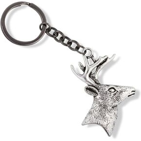 Deer Keychain | Charm Gift for Women Men Hunters and Antlers Antler Gifts Stuff Accessories Head Jewelry Decor