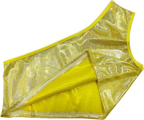 Kids Girls One-Shoulder Athletic Dance Crop Tops Sequins Jazz Sport Workout Tank Tops Dancewear in Saudi Arabia