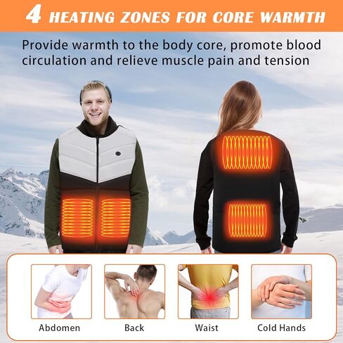 اس توب سترة تدفئة USB للرجال والنساء، سترة حرارية كهربائية مع 4 مناطق تسخين و3 مستويات للتدفئة، ملابس تدفئة خفيفة الوزن قابلة لاعادة الشحن، صدرية دافئة للتزلج في الهواء الطلق والمشي لمسافات طويلة وصيد in Kuwait