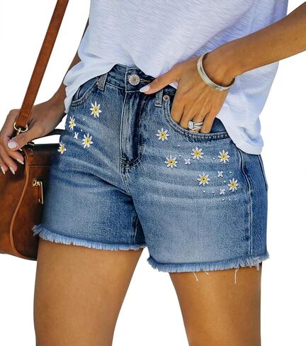 StunShow Women's Denim Shorts Mid Waist Jean Short in Saudi Arabia