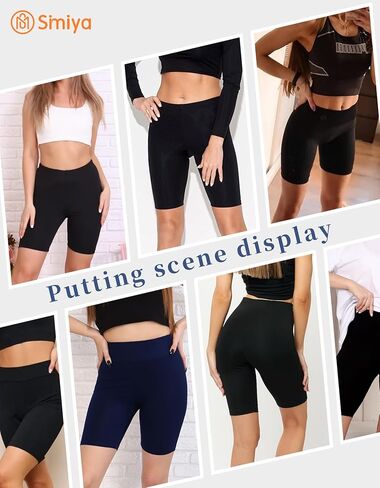 SIMIYA سراويل قصيرة للتمرين للسيدات سراويل قصيرة بدون خياطة عالية الخصر تحت الفساتين سراويل قصيرة ناعمة للجيم والجري واليوجا لسائقي الدراجات النارية للسيدات in Kuwait
