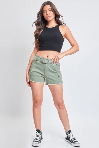 YMI Women’s High Rise Belted Cargo Shorts in Saudi Arabia