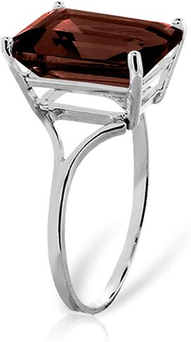 Galaxy Gold GG 14k White Gold Ring with Natural Octagon-shaped Garnet - Size 6.5 in Saudi Arabia