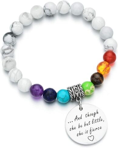 Inspiration 7 Chakra Bracelet for Girls and though she be but little she is fierce career gift for her in Saudi Arabia