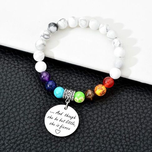 Inspiration 7 Chakra Bracelet for Girls and though she be but little she is fierce career gift for her in Saudi Arabia