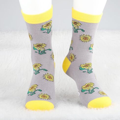MBMSO 2 Pairs Sunflower Socks Girls Women Just a Girl Who Loves Sunflowers Gifts for Sunflower Lovers Floral Novelty Socks in Saudi Arabia