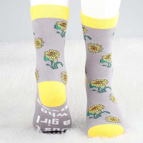 MBMSO 2 Pairs Sunflower Socks Girls Women Just a Girl Who Loves Sunflowers Gifts for Sunflower Lovers Floral Novelty Socks in Saudi Arabia