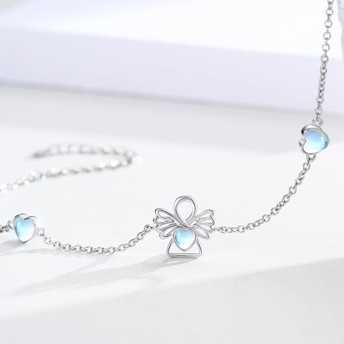 ConBo Moonstone Bracelets for Women 925 Sterling Silver Guardian Angel/Unicorn Bracelets Moonstone Angel/Unicorn Bracelets Adjustable Jewelry Gifts for Girls Mom Birthday Christmas in Kuwait