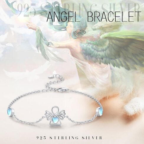 ConBo Moonstone Bracelets for Women 925 Sterling Silver Guardian Angel/Unicorn Bracelets Moonstone Angel/Unicorn Bracelets Adjustable Jewelry Gifts for Girls Mom Birthday Christmas in Kuwait
