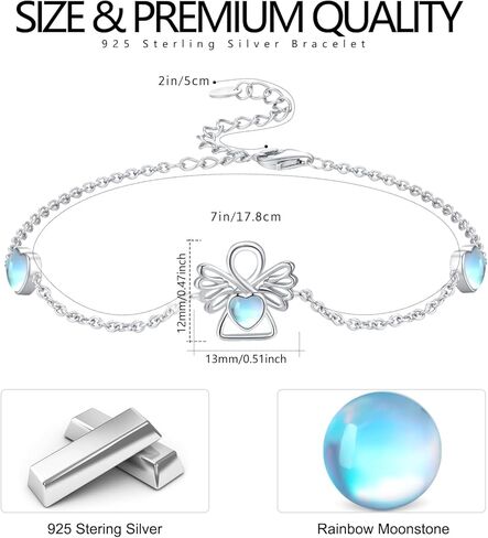 ConBo Moonstone Bracelets for Women 925 Sterling Silver Guardian Angel/Unicorn Bracelets Moonstone Angel/Unicorn Bracelets Adjustable Jewelry Gifts for Girls Mom Birthday Christmas in Kuwait