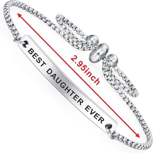 SOUSYOKYO Daughter Bracelet, Daughter Christmas Jewelry Gifts Ideas, Xmas Present for Daughter from Mom and Dad in Saudi Arabia