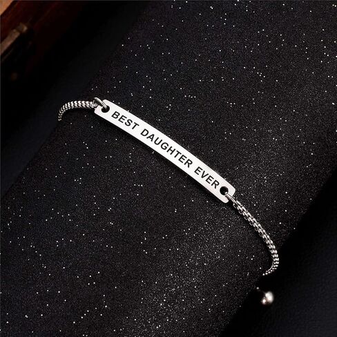 SOUSYOKYO Daughter Bracelet, Daughter Christmas Jewelry Gifts Ideas, Xmas Present for Daughter from Mom and Dad in Saudi Arabia