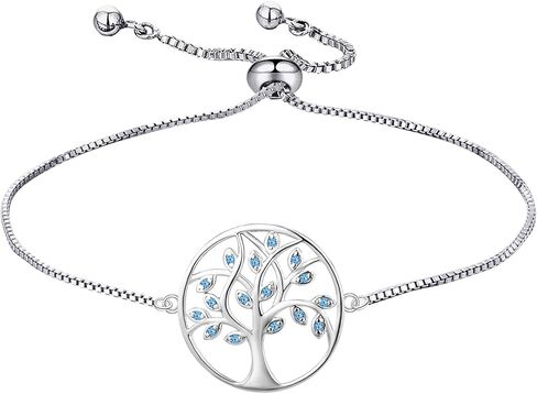 YL 925 Sterling Silver Bracelet Tree of Life Bracelets Cubic Zirconia Created Emerald Tree Jewelry Link Bracelet Gifts in Kuwait