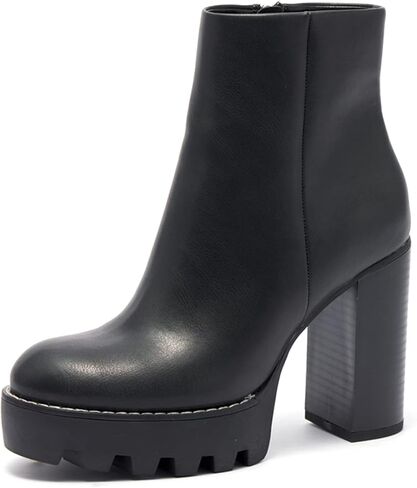 حذاء Vodvob نسائي للكاحل ذو نعل سميك وكعب مكتنز حذاء بكعب عالٍ ونعل عريض in Kuwait