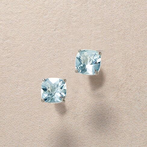 Ross-Simons 1.50 ct. t.w. Aquamarine Stud Earrings in 14kt White Gold in Saudi Arabia