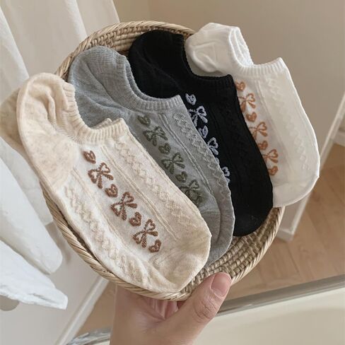 جوارب نسائية (4 أزواج)، جوارب بدون عرض للنساء، جوارب مضحكة على شكل حيوانات لطيفة للكاحل، جورب نسائي مبتكر in Kuwait
