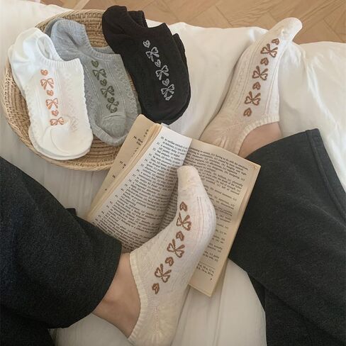 جوارب نسائية (4 أزواج)، جوارب بدون عرض للنساء، جوارب مضحكة على شكل حيوانات لطيفة للكاحل، جورب نسائي مبتكر in Kuwait