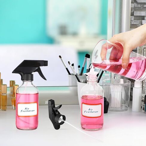 Norme 24 Pcs Glass Spray Bottles 8 oz Spray Bottles with Funnels and Labels Refillable Cosmetic Empty Spray Bottles with Trigger Sprayer Containers for Essential Oil Cleaning Solutions (Blue) in Kuwait