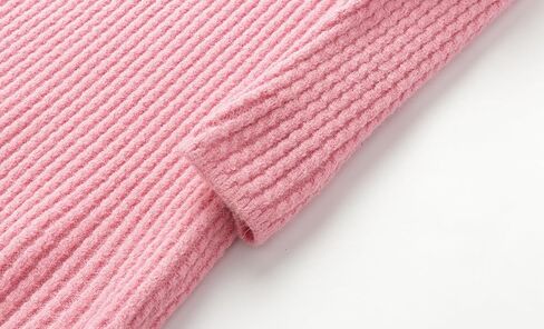 فستان سترة محبوك للفتيات من LittleSpring بأكمام طويلة ورقبة مستديرة بلون موحد in Kuwait