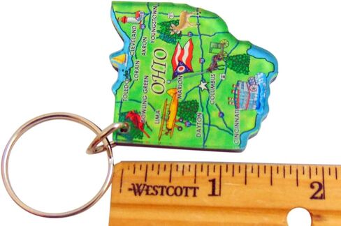 Ohio Key Chain Acrylic Souvenir Keychain Retro State Map Gift 2 Inch in Saudi Arabia