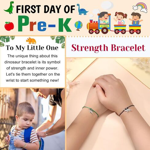 UNGENT THEM Mother Son Back to School Bracelet Mommy and Me Son Dinosaur First Day of School Bracelet for Mom and Son First Day of School Gift for Son Boys in Saudi Arabia