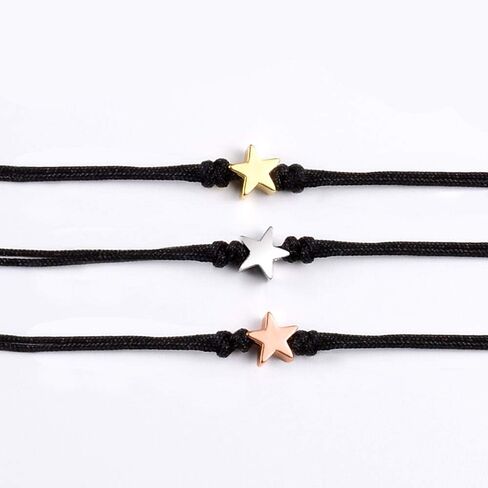 أساور BFF المقاومة للماء VU100 لثلاثة أصدقاء طويلة مسافات متوافقة، صداقة وعد العلاقة، أساور نجمة سلسلة أمنية / خلخال مجوهرات هدايا لالأخت العزيزة الأحمر والأزرق والأصفر in Kuwait