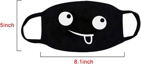 6 قطع قناع قطني مضيء رائع للفم الأنمي يتوهج في الظلام قناع وجه فردي للجنسين لحفلات الهالوين، حفلة تنكرية لعيد الميلاد (النمط الأزرق 2) in Kuwait