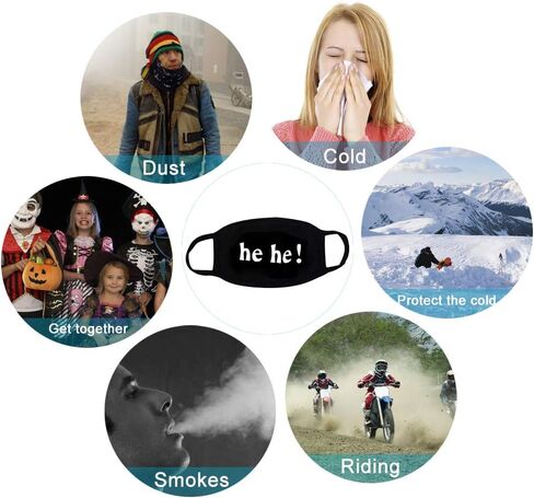 6 قطع قناع قطني مضيء رائع للفم الأنمي يتوهج في الظلام قناع وجه فردي للجنسين لحفلات الهالوين، حفلة تنكرية لعيد الميلاد (النمط الأزرق 2) in Kuwait