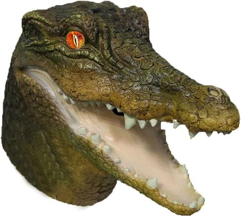 قناع تمساح على شكل حيوان من اللاتكس، زي تنكري للهالوين لحفلات الكبار بتصميم حيوان الزواحف in Kuwait