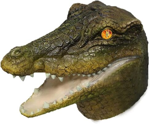 قناع تمساح على شكل حيوان من اللاتكس، زي تنكري للهالوين لحفلات الكبار بتصميم حيوان الزواحف in Kuwait