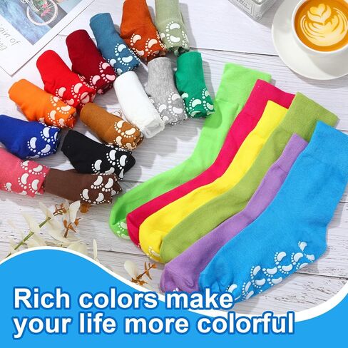 JaGely 20 Pairs Womens No Slip Socks Non Skid Socks Anti Slip Socks for Yoga Barre Dance, 20 Colors (Footprint Grip) in Saudi Arabia