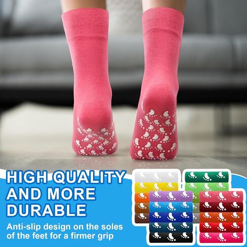 JaGely 20 Pairs Womens No Slip Socks Non Skid Socks Anti Slip Socks for Yoga Barre Dance, 20 Colors (Footprint Grip) in Saudi Arabia