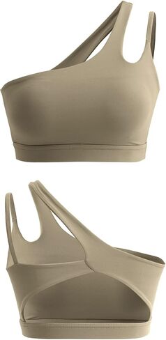 Mulisky Sports Bras for Women One Shoulder Backless Padded Workout Running Yoga Bra Medium Support in Kuwait