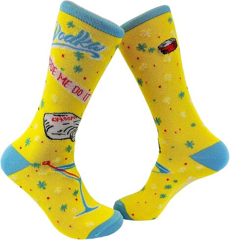 Crazy Dog T-Shirts Womens Vodka Made Me Do It Socks Funny Novelty Saying Drinking Party Footwear in Saudi Arabia