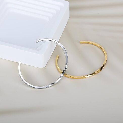 FOCUSTEEL أساور الكفة النسائية، سوار موبيوس الملتوي، سوار مفتوح قابل للتعديل للسيدات، هدية عيد الميلاد لصديقة زوجة أمي in Kuwait