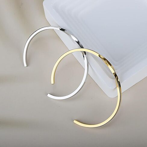 FOCUSTEEL أساور الكفة النسائية، سوار موبيوس الملتوي، سوار مفتوح قابل للتعديل للسيدات، هدية عيد الميلاد لصديقة زوجة أمي in Kuwait