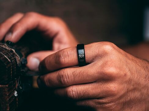 Stoic Store UK Amor Fati Ring - Stoicism Ring Black Stainless Steel - Amor Fati/Stoic/Marcus Aurelius in Saudi Arabia