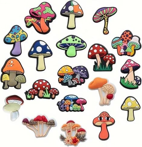 Mushroom Charms for Croc Clog Shoe Decoration,Colorful Mushroom Charm Gift for Toddler Girls Kids Teens Women Adults in Saudi Arabia