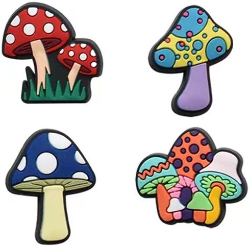 BOWNDY Mushroom Charms for Croc Clog Shoe Decoration,Colorful Mushroom Charm Gift for Toddler Girls Kids Teens Women Adults in Kuwait