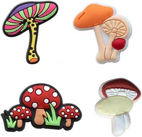 BOWNDY Mushroom Charms for Croc Clog Shoe Decoration,Colorful Mushroom Charm Gift for Toddler Girls Kids Teens Women Adults in Kuwait