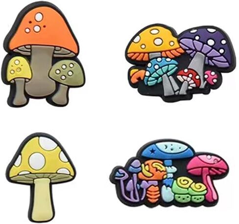 BOWNDY Mushroom Charms for Croc Clog Shoe Decoration,Colorful Mushroom Charm Gift for Toddler Girls Kids Teens Women Adults in Kuwait
