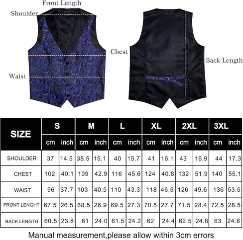 DiBanGu Paisley Suit Vest for Men Formal Vest and Tie Set with Pocket Square Cufflinks Wedding in Kuwait