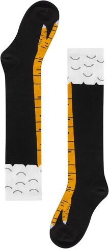 Linkidea 2 Pairs Chicken Feet Knee High Socks and 2 Pairs Funny Chicken Feet Calf Socks, Women Men Knee-High Turkey Socks Funny Gifts, Multicolor, M in Kuwait