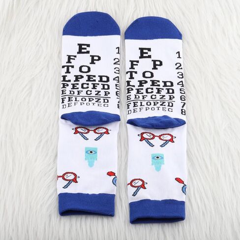 2 Pairs Men’s Optometry Socks Eye Chart Optician Socks Optometry School Graduation Gifts in Saudi Arabia