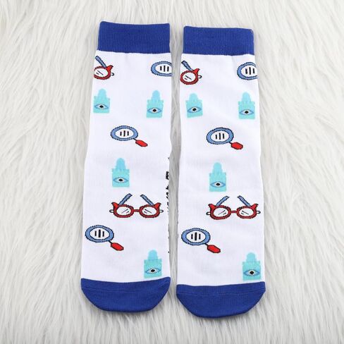 2 Pairs Men’s Optometry Socks Eye Chart Optician Socks Optometry School Graduation Gifts in Saudi Arabia