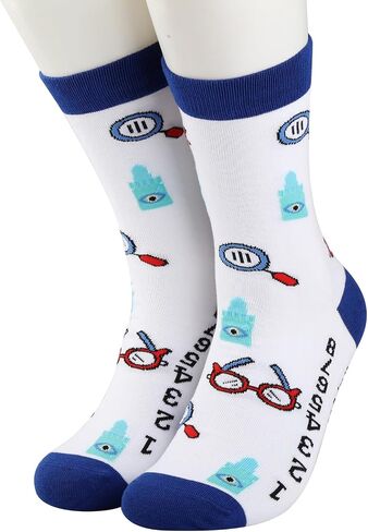 2 Pairs Men’s Optometry Socks Eye Chart Optician Socks Optometry School Graduation Gifts in Saudi Arabia
