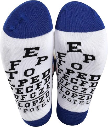 2 Pairs Men’s Optometry Socks Eye Chart Optician Socks Optometry School Graduation Gifts in Saudi Arabia