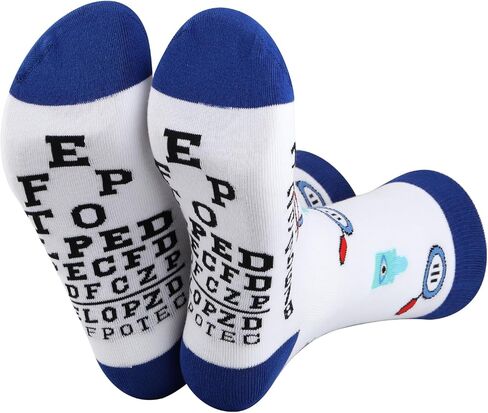 2 Pairs Men’s Optometry Socks Eye Chart Optician Socks Optometry School Graduation Gifts in Saudi Arabia